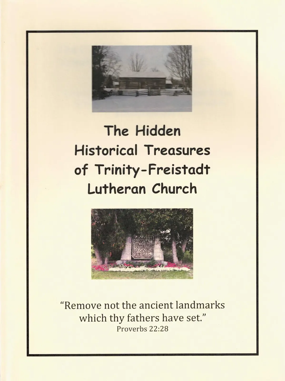Cover of “The Hidden Historical Treasures of Trinity Freistadt Lutheran Church”
